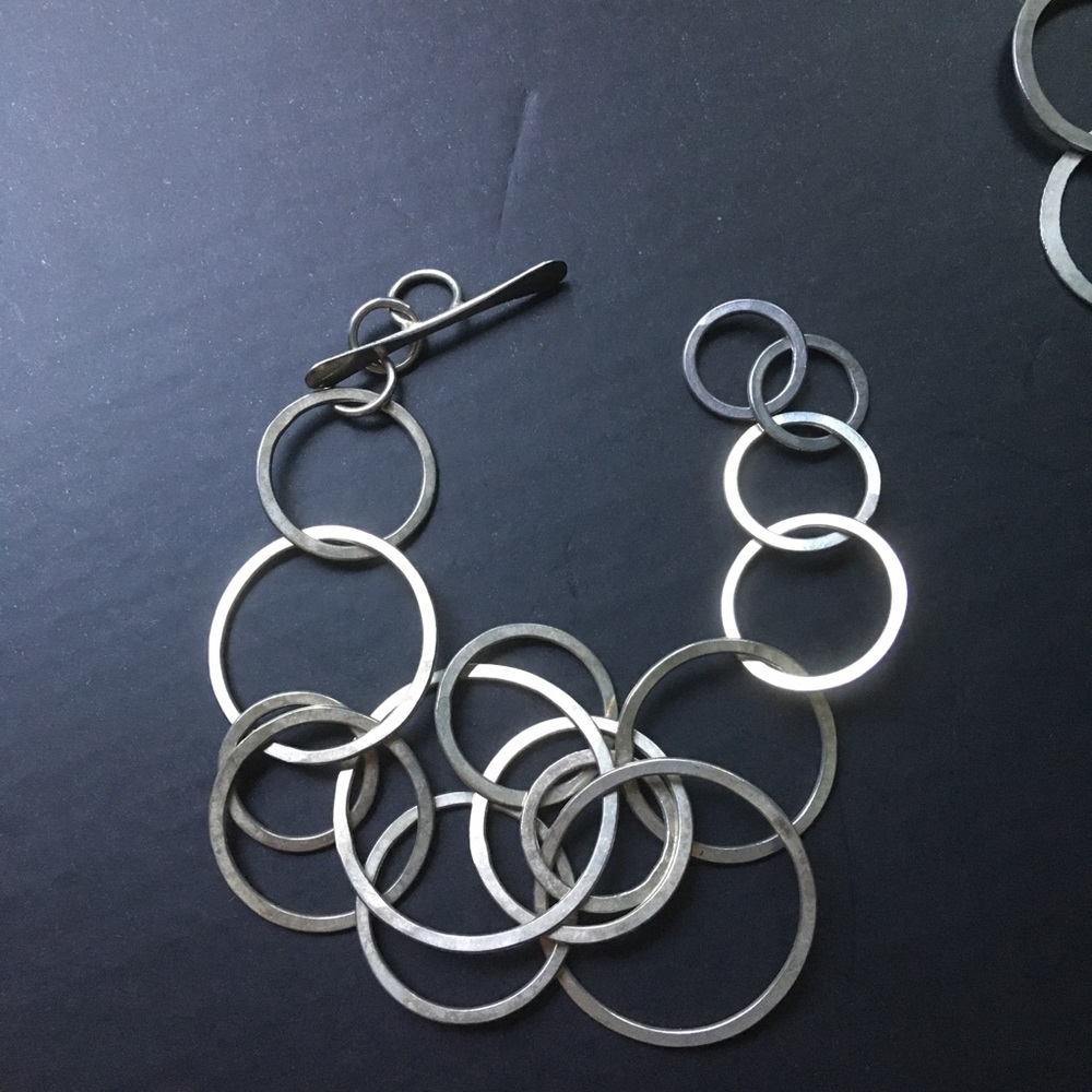 2pc Sterling silver link necklace & bracelet set - Picture 9 of 10